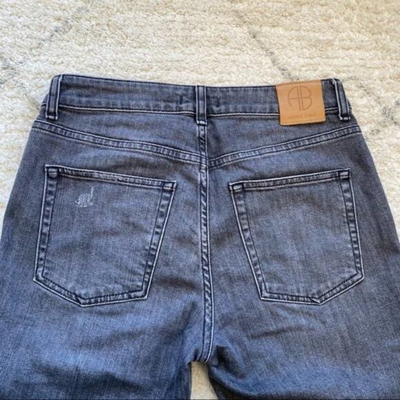 Anine Bing Kara Charcoal Ripped Knee Distressed Ankle Skinny Jeans Size 28 - Picture 11 of 14